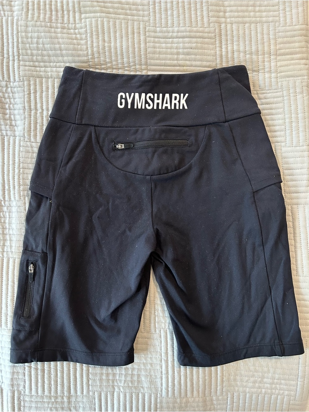 Gymshark Black High-Rise Bike Shorts with Zip Pockets